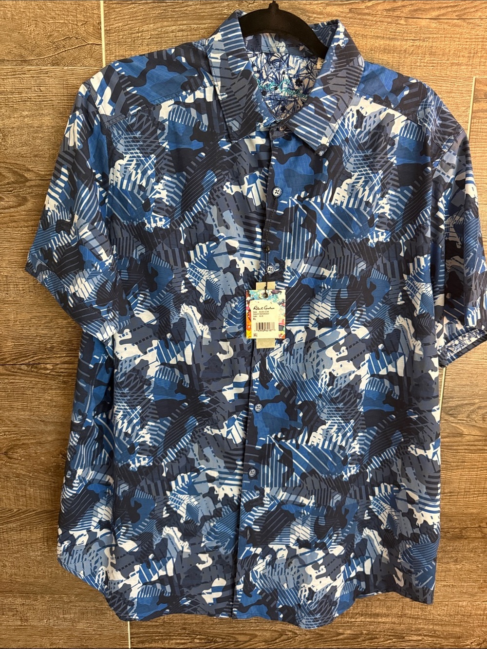Robert Graham Blues Club Multi Camo Short-Sleeve Button-Down Shirt